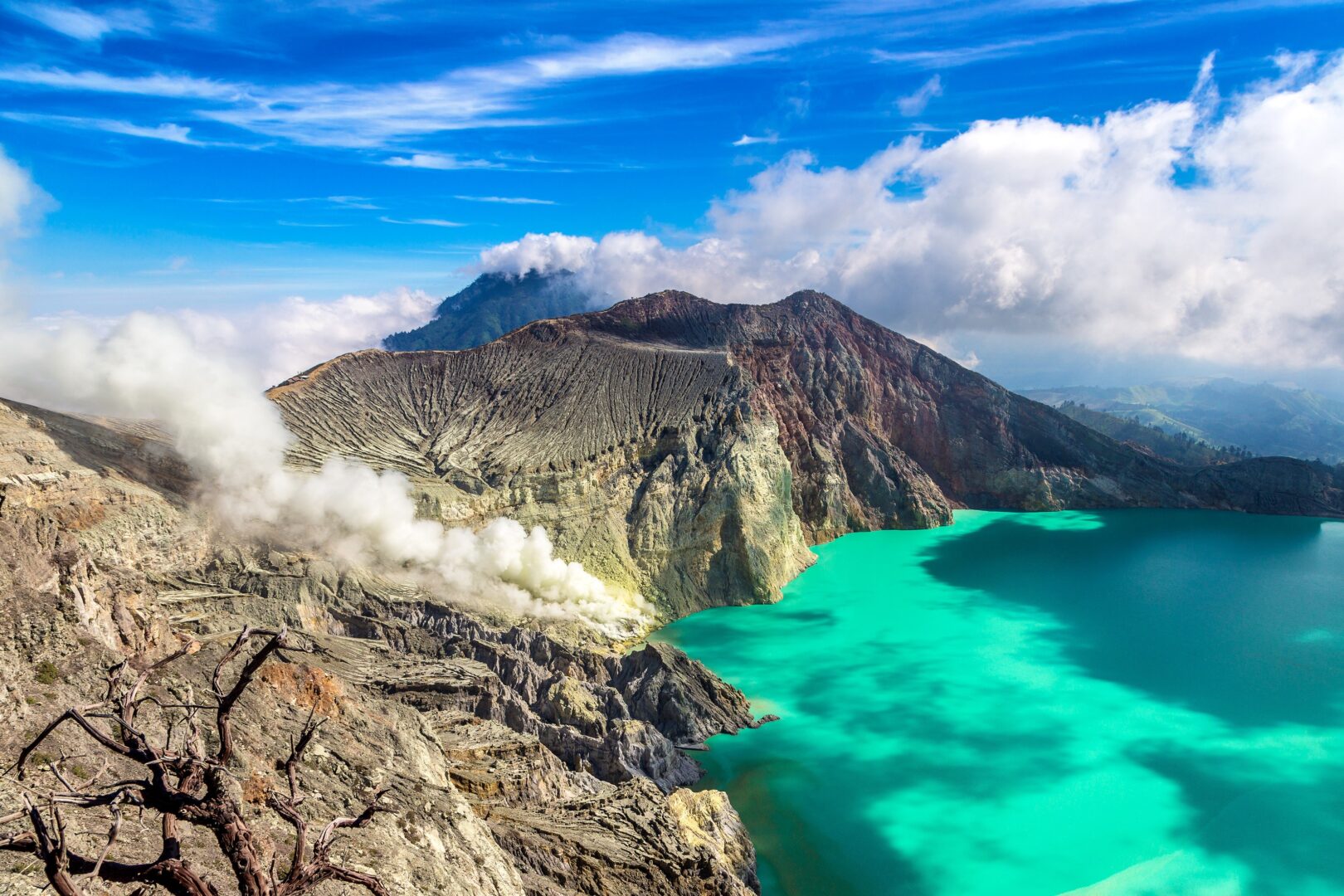 Ijen crater in Java, Indonesia