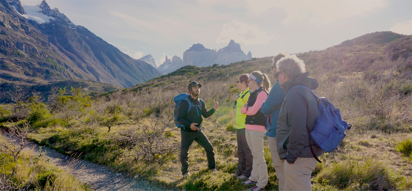Hiking Vacations: Guide and hikers in Chile's Torres del Paine National Park