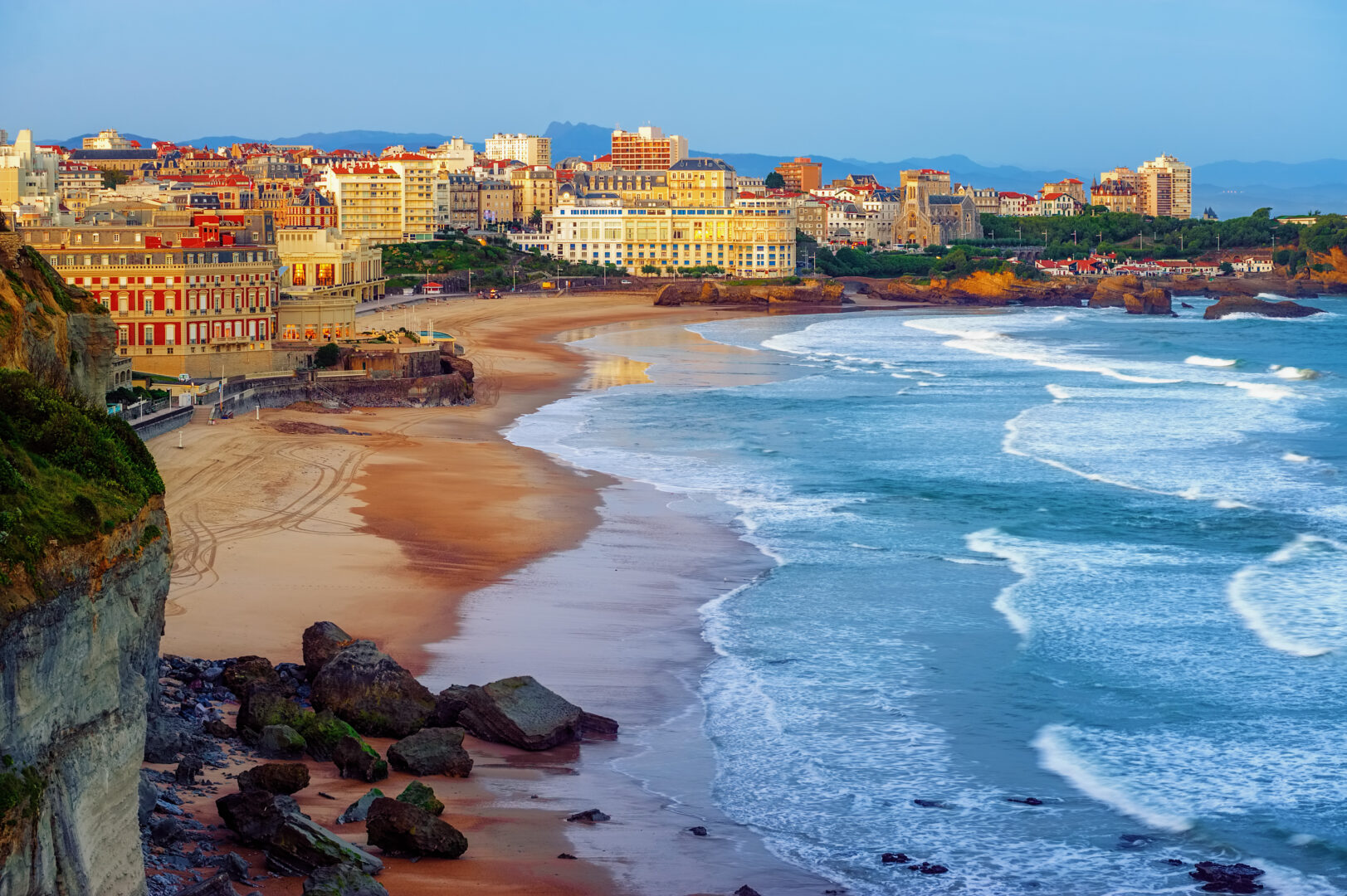 family holidays: Biarritz city and its famous sand beaches, France