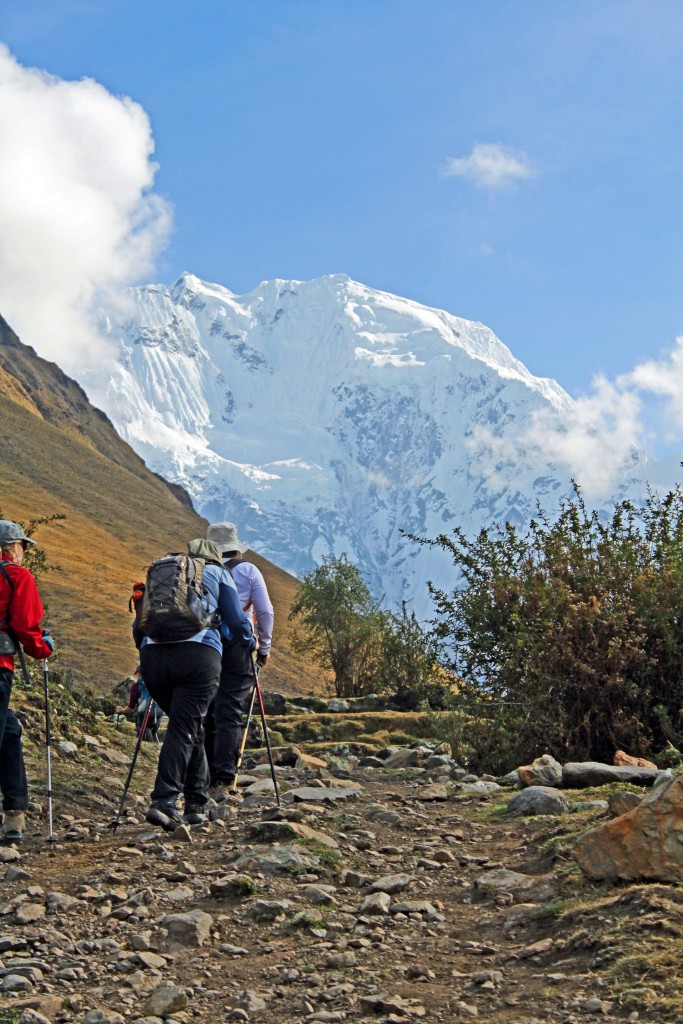 Hiking With Salkantay Backdrop