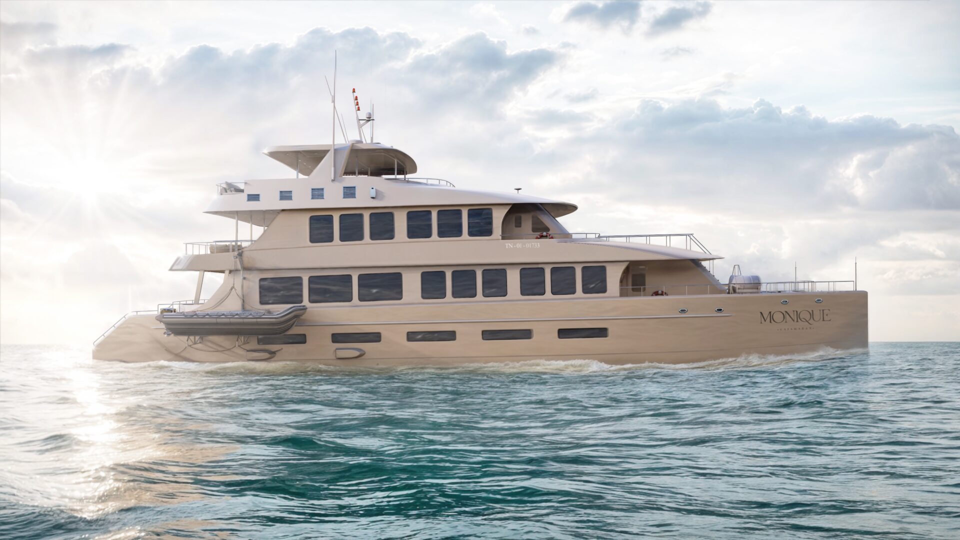 The Monique yacht in the Galapagos