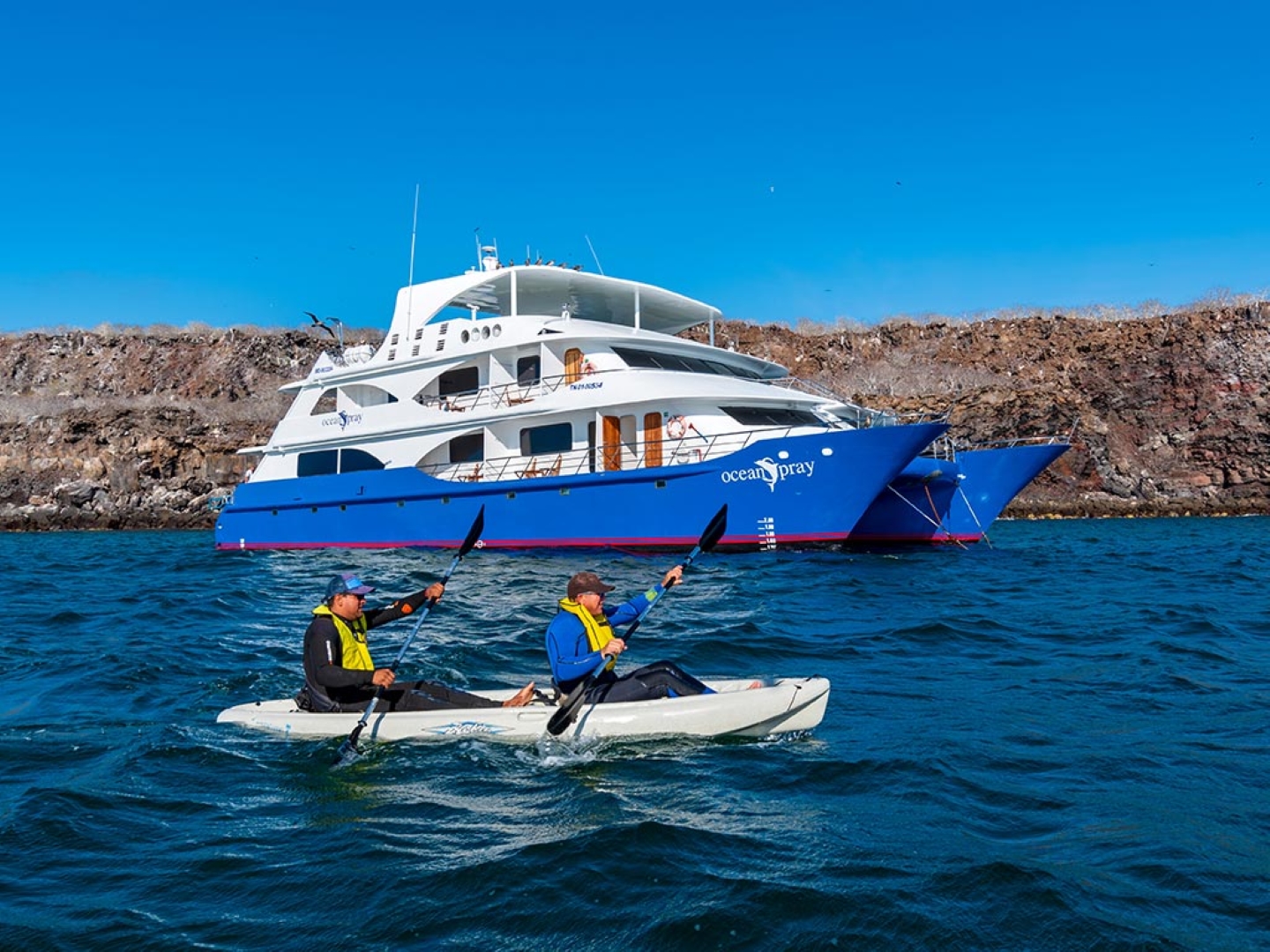 Kayaking near the Ocean Spray in the Galapagos