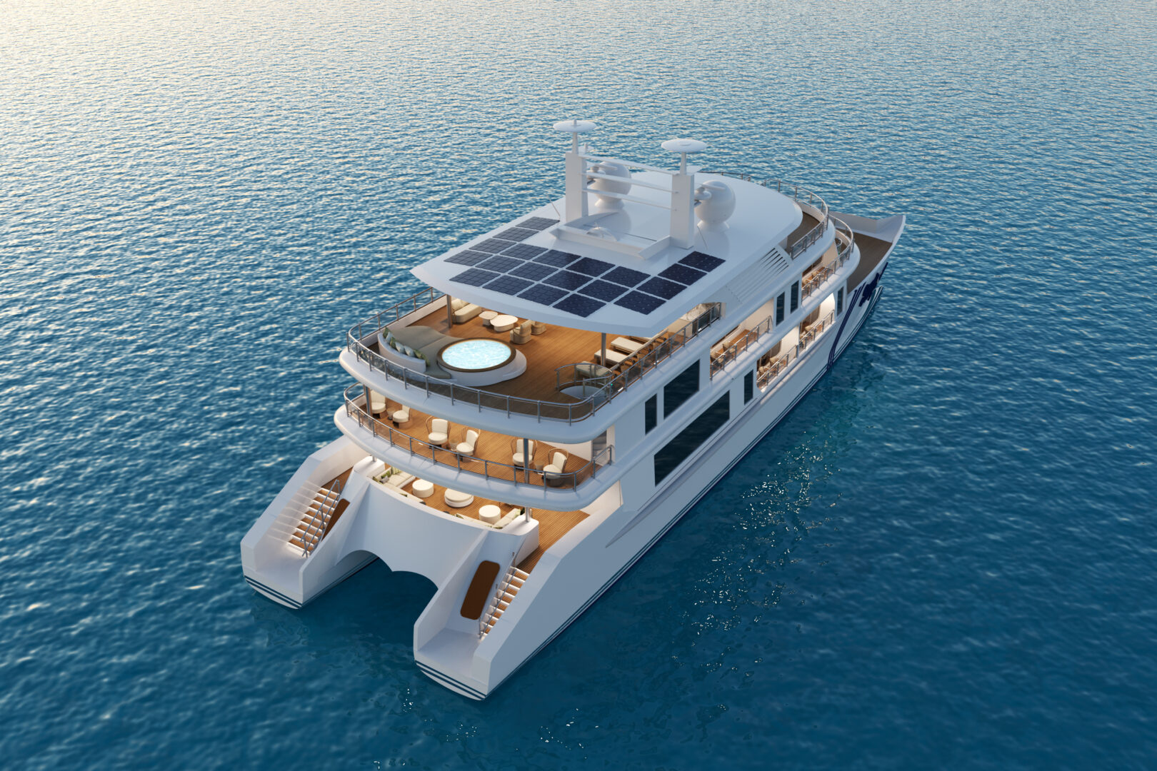 The Grand Ocean Spray catamaran in the Galapagos