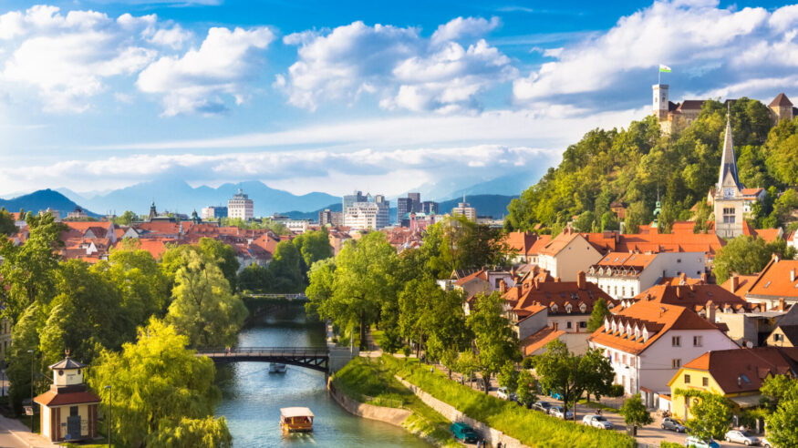 Cityscape of the Slovenian capital Ljubljana.