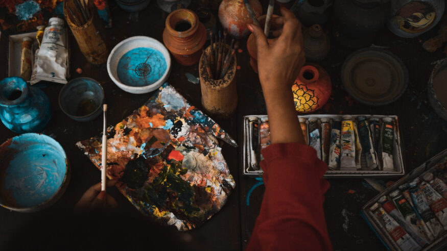 Painting class at Dwarika's Dhulikel 